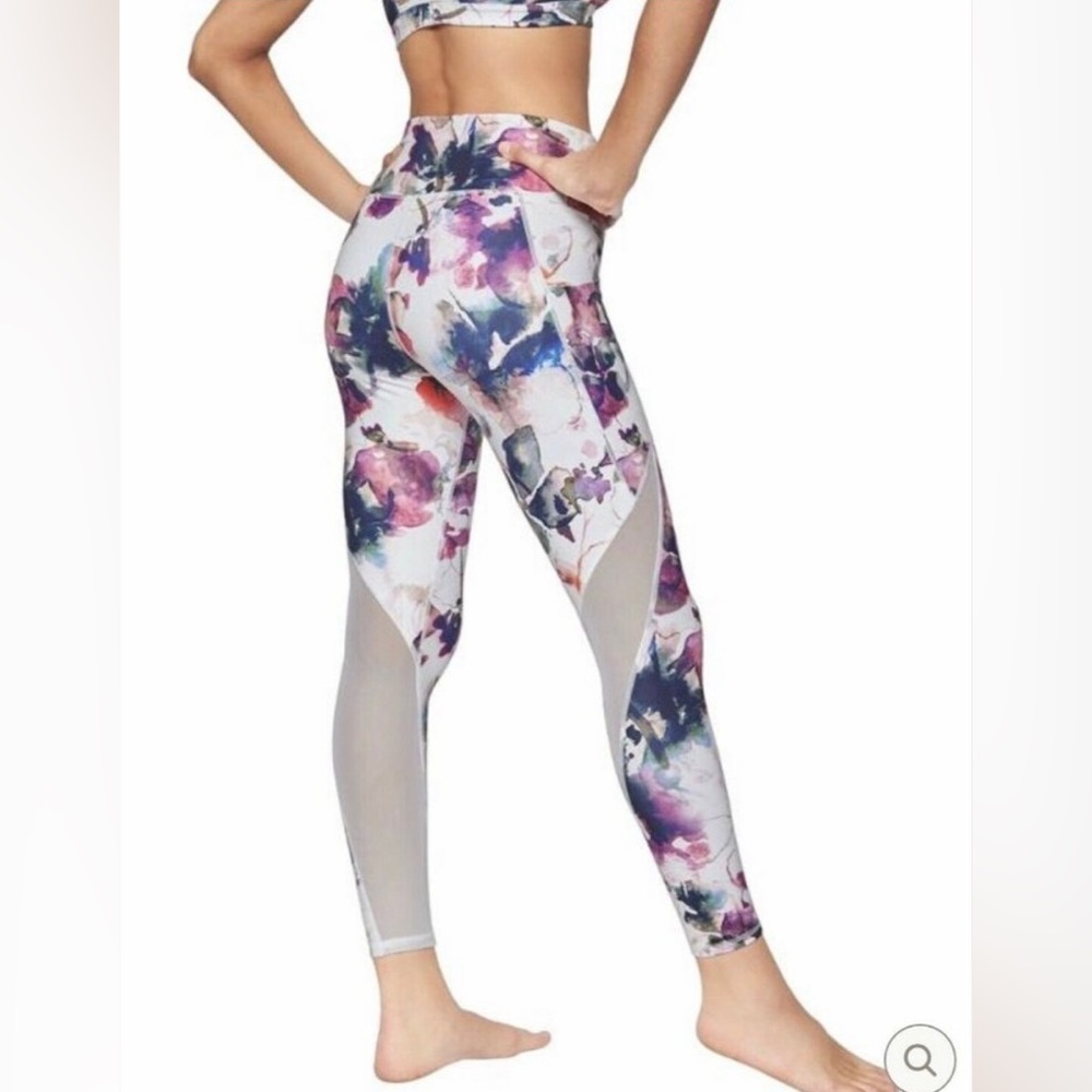 Athleta Floral Mudra Mesh 7/8 Leggings